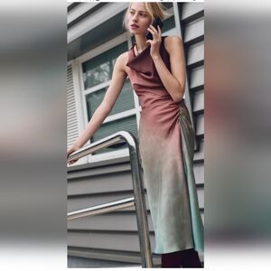 BNWT! Zara Midi tie-dye satin dress